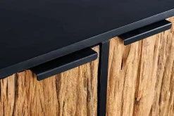 Massivholz Sideboard BARRACUDA 150cm Teak Mango schwarz Metall recycelt