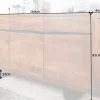 Massivholz Sideboard MAMMUT 160cm Akazie honey finish Metall Baumkante mit Schubladen