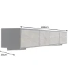 Massivholz TV-Lowboard MOUNTAIN SOUL 200cm Akazie grün bronze hängend Naturstein schwarz