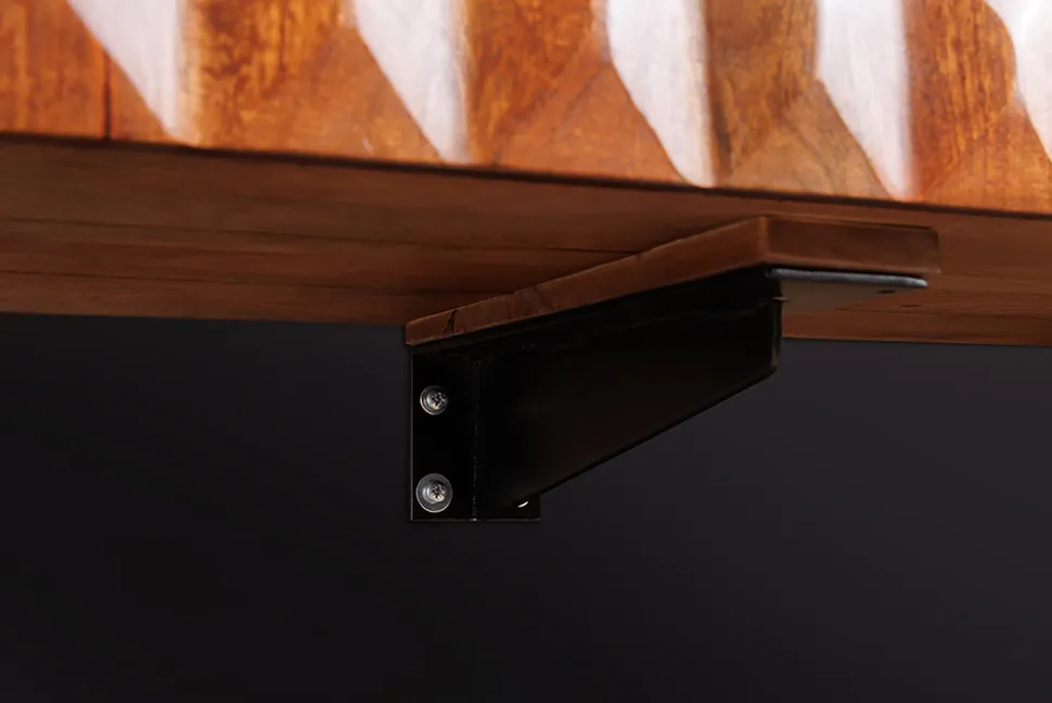 Massivholz TV Lowboard VULCANO 160cm hängend natur Mango Wohnzimmer