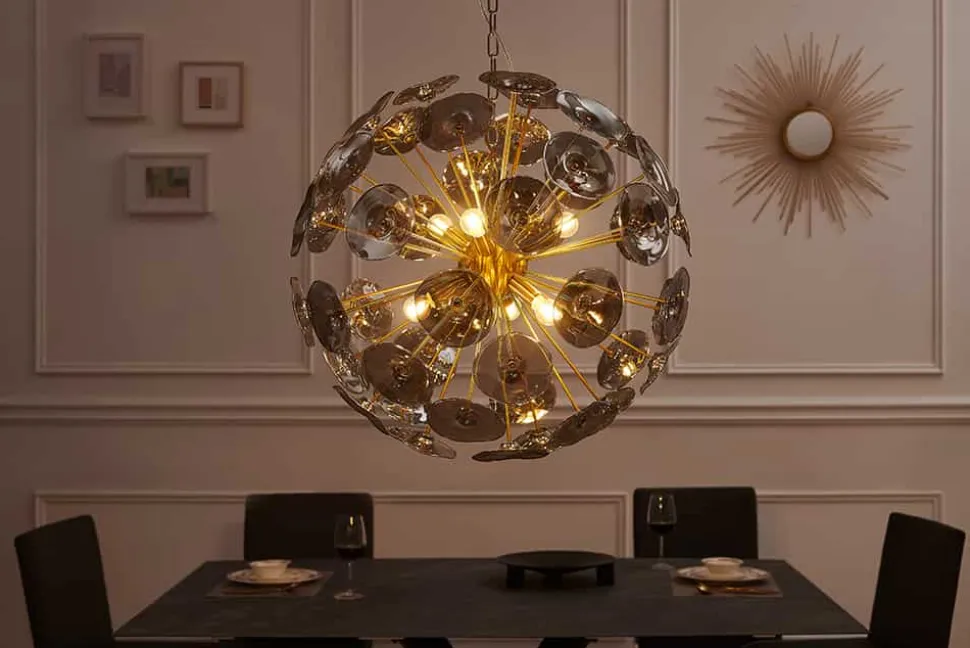 Moderne Design Hängeleuchte INFINITY HOME 65cm Glas gold Pendelleuchte