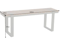 Moderne Outdoor Sitzbank TAMPA LOUNGE 125cm grau natur Aluminium Metall Holz-Design wetterfest