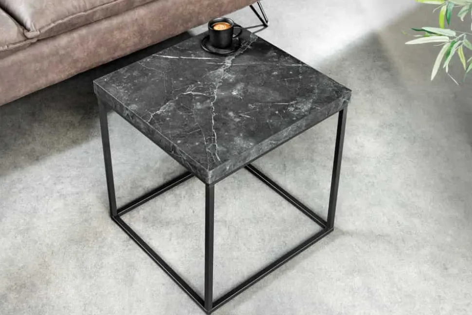 Moderner Beistelltisch ARCHITECTURE 45cm graphit Metallgestell