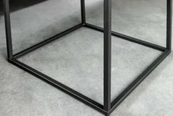 Moderner Beistelltisch ARCHITECTURE 45cm weiß Marmor-Design Metallgestell