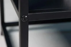 Moderner Beistelltisch DURA STEEL 50cm schwarz Metall mit Ablagefach