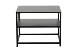 Moderner Beistelltisch DURA STEEL 50cm schwarz Metall mit Ablagefach