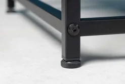 Moderner Beistelltisch DURA STEEL 50cm schwarz Metall mit Ablagefach