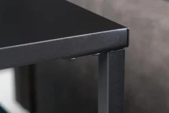 Moderner Beistelltisch DURA STEEL 50cm schwarz Metall mit Ablagefach