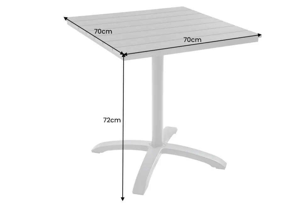 Moderner Bistrotisch DESIGNO 70cm natur greige Aluminium wetterfest Gartentisch