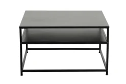 Moderner Couchtisch DURA STEEL 70cm schwarz Metall mit Ablagefach