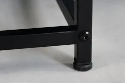 Moderner Couchtisch DURA STEEL 70cm schwarz Metall mit Ablagefach