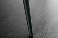 Moderner Design Stuhl TRES CHIC grau Chenille Cremona schwarze Metallbeine