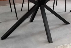 Moderner Esstisch GALAXIE 180cm anthrazit Keramik schwarz Metall Sterngestell