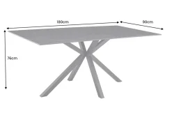 Moderner Esstisch GALAXIE 180cm anthrazit Keramik schwarz Metall Sterngestell