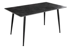 Moderner Esstisch MILANO 140cm anthrazit Keramik schwarze Metallbeine