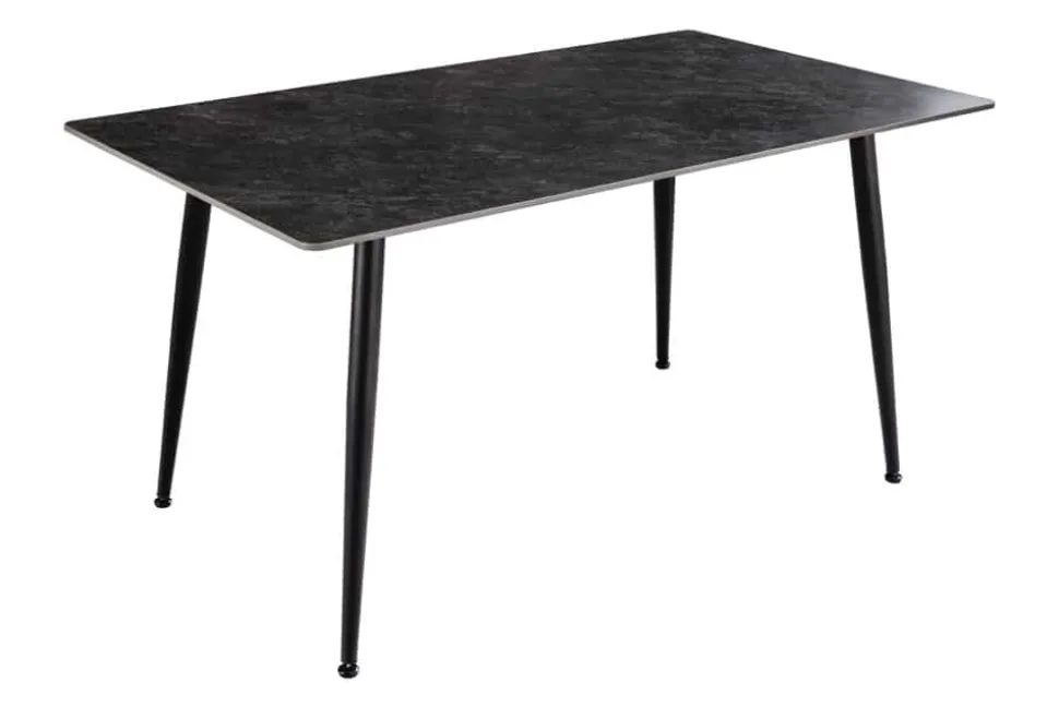 Moderner Esstisch MILANO 140cm anthrazit Keramik schwarze Metallbeine