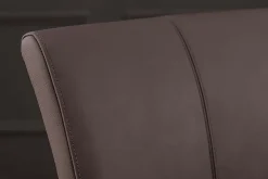 Moderner Freischwinger SAMSON taupe grau Echtleder mit Armlehnen und Metallrahmen