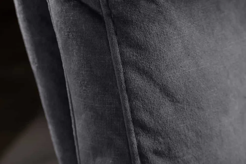 Moderner Freischwinger Stuhl COMFORT grau Samt mit Komfortgriff