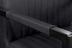 Moderner Freischwinger Stuhl BIG ASTON Echtleder schwarz Taschenfederkern Metall