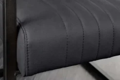 Moderner Freischwinger Stuhl BIG ASTON Echtleder schwarz Taschenfederkern Metall