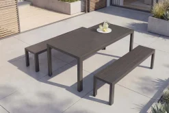 Moderner Gartentisch DESIGNO 205cm anthrazit schwarz Aluminium wetterfest