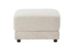 Moderner Hocker LOFT 75cm champagner beige Chenille Nosagfederung Taschenfederkern