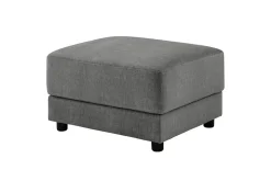 Moderner Hocker LOFT 75cm grau Vogue Velours Samt Nosagfederung Taschenfederkern