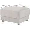 Moderner Hocker LOFT 75cm taupe Vogue Velours Samt Nosagfederung Taschenfederkern