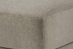 Moderner Hocker LOFT 75cm taupe Vogue Velours Samt Nosagfederung Taschenfederkern