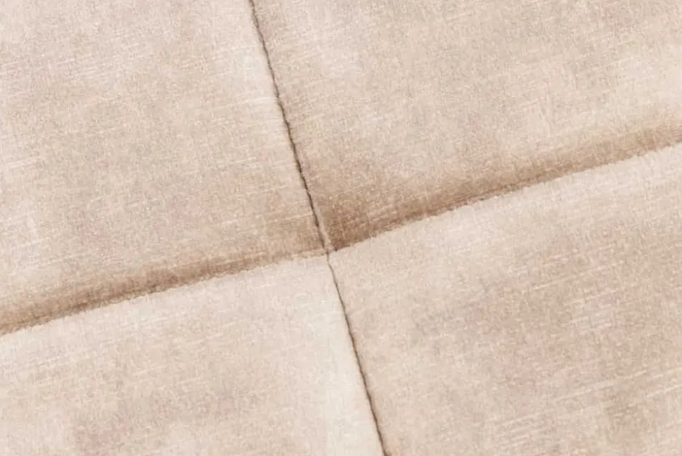 Moderner Hocker SCANDINAVIA champagner beige Samt schwarze Metallbeine Fußhocker