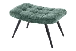 Moderner Hocker SCANDINAVIA grün Chenille Cremona Metallbeine Fußhocker