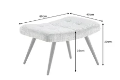 Moderner Hocker SCANDINAVIA rost braun Chenille Cremona Metallbeine Fußhocker