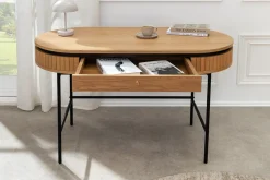 Moderner Schreibtisch ATELIER 120cm natur Eiche Konsolentisch schwarz mit Schublade