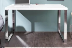 Moderner Schreibtisch WHITE DESK 120cm weiß Hochglanz Bürotisch