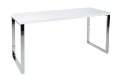 Moderner Schreibtisch WHITE DESK 140cm weiß Hochglanz Bürotisch