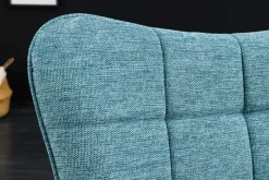 Moderner Sessel SCANDINAVIA blau Strukturstoff schwarz Metall mit Armlehne