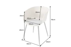 Moderner Stuhl DESIGNO schwarz Kunststoff Gartenstuhl mit Armlehnen Indoor Outdoor