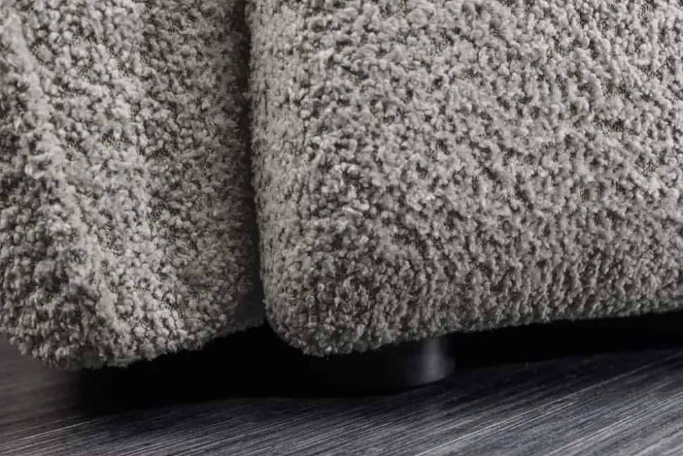 Modernes Big Sofa ROYAL 295cm grau Bouclé Federkern XXL-Couch inkl. Kissen