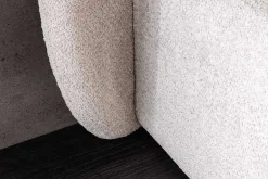 Modernes Boxbett ART DECO 180x200cm greige Bouclé mit Stauraum und Lattenrost