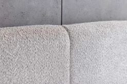 Modernes Boxbett ART DECO 180x200cm greige Bouclé mit Stauraum und Lattenrost