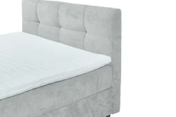 Modernes Boxspringbett TOULOUSE 160x200cm silbergrau inkl. Matratze Topper Stauraum