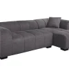 Modernes Ecksofa CITY 240cm grau Strukturstoff 3-Sitzer Couch inkl. Kissen