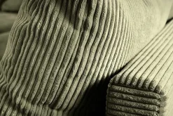 Modernes Ecksofa KENT 220cm grün Cord inkl. Hocker Federkern L-Form Wohnlandschaft