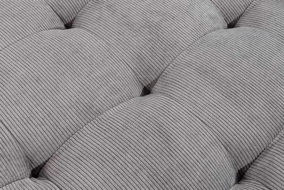 Modernes Ecksofa STOCKHOLM 220cm grau Cordstoff Federkern 3-Sitzer-Sofa