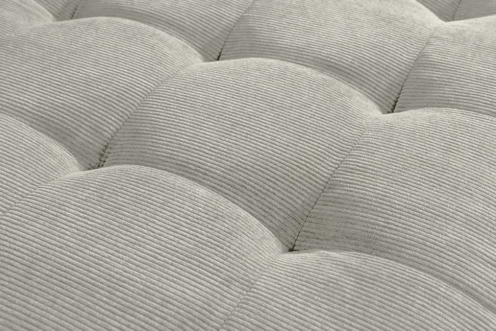 Modernes Ecksofa STOCKHOLM 220cm hellgrau Cordstoff Federkern 3-Sitzer-Sofa