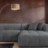 Modernes Ecksofa ZERO GRAVITY 240cm dunkelgrau Cord 3-Sitzer Couch L-Form