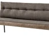 Moderne Sitzbank BIG GEORGE 160cm taupe Flachgewebe Taschenfederkern schwarz