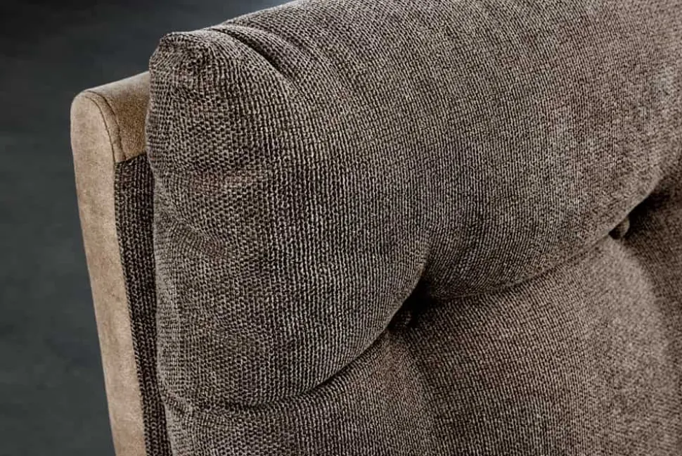 Moderne Sitzbank BIG GEORGE 160cm taupe Flachgewebe Taschenfederkern schwarz