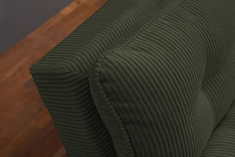 Modernes Schlafsofa COCOONING 190cm grün Cord 3-Sitzer Couch