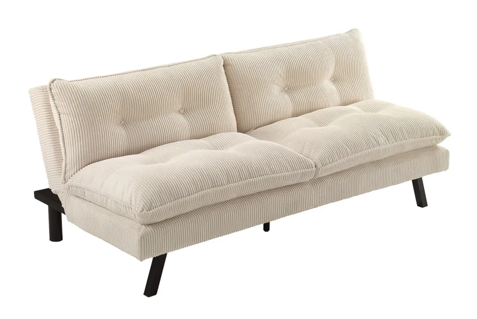 Modernes Schlafsofa COCOONING 190cm beige Cord 3-Sitzer Couch